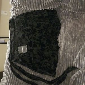 Velvet floral mini skirt black small